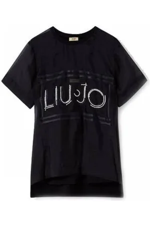 Liu Jo T Schirt Ricamata Cotone E Organza Logo Strass IA1044T4805T-2222