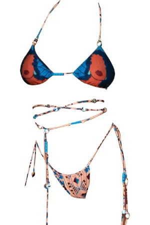 ME FUI Bikini Triangolo Blu/marrone M22-0200X1