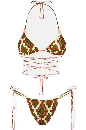 ME FUI Bikini Triangolo Fantasia Verde/marr. MF23-0370X1