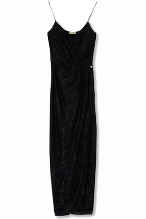 Liu Jo Lungo Chiffon Bretellina Scoll Incrocio Glitter IA1057T2437-22222