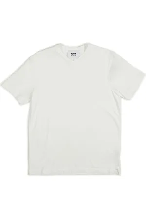 ALPHA STUDIO T-shirt Scollo A V M/m Ice Cotton AU-5336A 1210 BIANCO