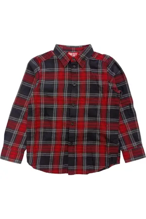 Diesel Camicia Quadri K407 Rosso/nero - Cumbe Camicia J01363 KXBGH