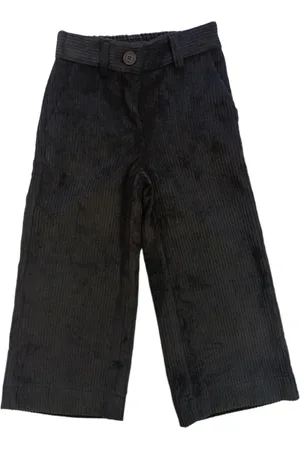 MONNALISA Pantaloni Nero 0050 Velluto Coste Larghe 17B407 2855