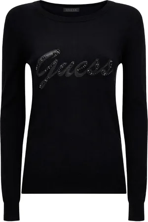 Guess Liliane Rn Ls Sweater Jblk Jet A996 W2BR51 Z2NQ2