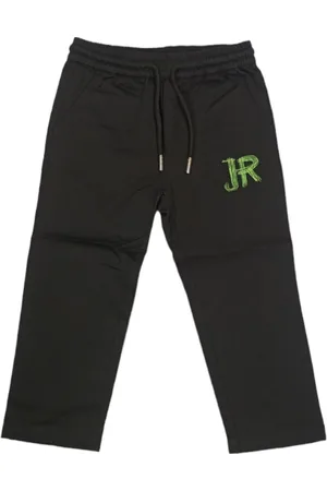 John Richmond Pantalone Nero Logo Lime RIP24121PANE