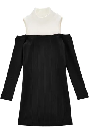 MONNALISA Abito 5001 Nero/panna A Costine 41D901 4213