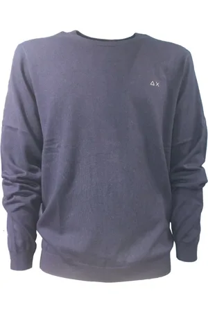 sun68 Maglia Round Solid Navy Blue K43101