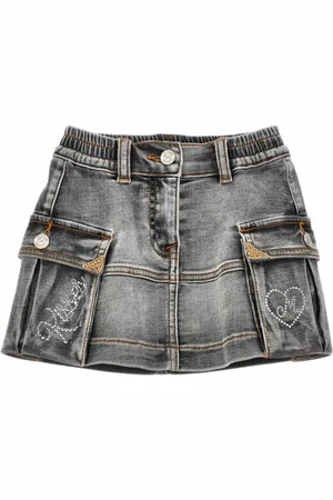 MONNALISA Gonna Cargo 0050 In Denim Grigio 19D701 4020