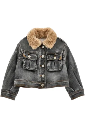 MONNALISA Giubbotto Denim Grigio C/pelliccia 19D102RU 4020