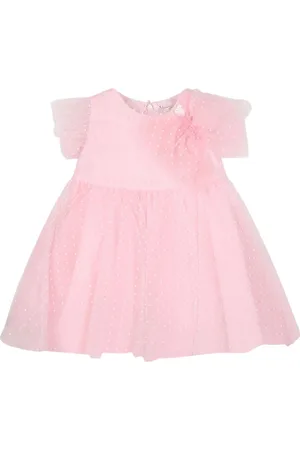 MONNALISA Abito Rosa 9990 Butterfly Tulle Pois Flock 31C903 3902