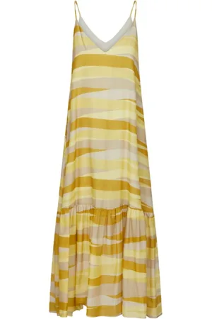 SKILLS & GENES Abito Lungo Giallo/beige W274A16