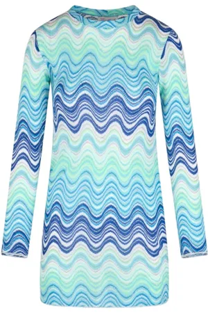 MC2 SAINT BARTH Abito Manica Lunga Onde Azzurro IMANY 01862F
