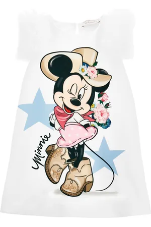 MONNALISA Abito Bianco Maxistamp/minnie 11C906 3312