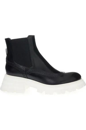 Alexander McQueen Stivaletti Chelsea tacco Bianco