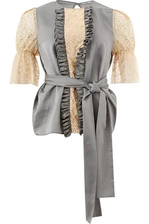 LARDINI Top con Maniche Tulle Oro e Fusciacca