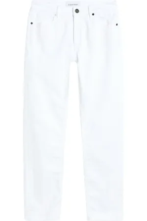 Calvin Klein Jeans MID RISE SLIM ANKLE-WHITE