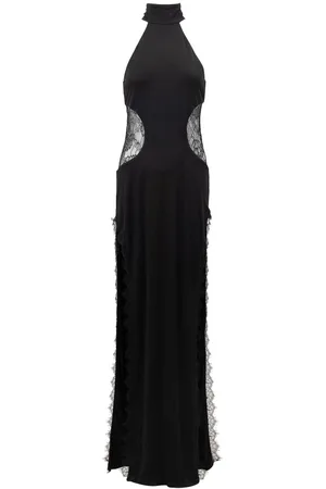 Retrofete Abito da Sera in Raso Nero Rosemary