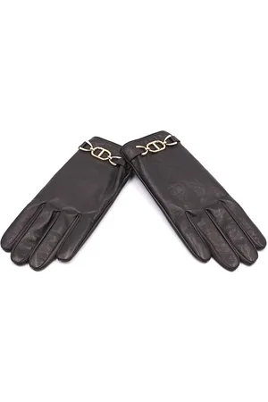Twin-Set Guanti in pelle logomania in rilievo, colore