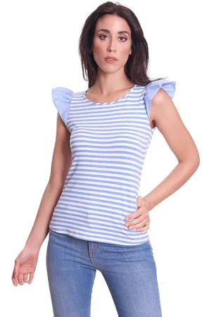 Luckylu T-shirt rigata con manica camicia, colore
