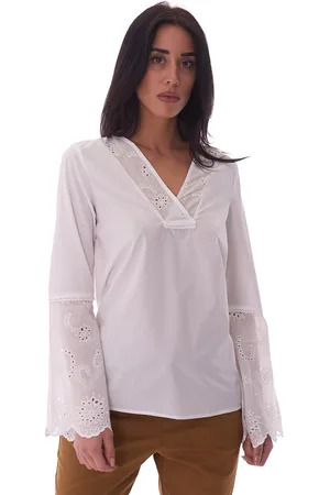 White Wise Casacca con maniche in sangallo, colore