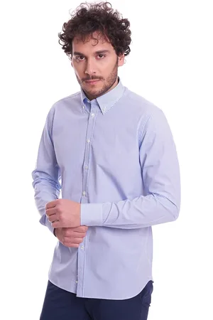 Brancaccio Camicia rigata slim fit button down, colore