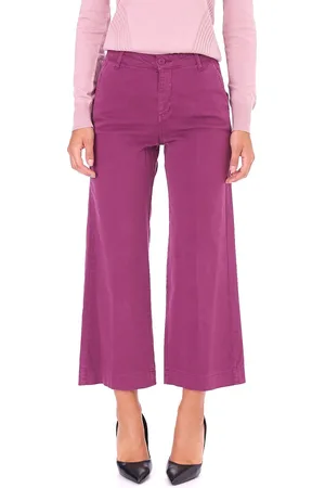 White Wise Pantalone cropped largo, colore