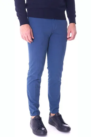 RE-HASH Pantalone re hash mucha con risvolto microfantasia in tencel, colore