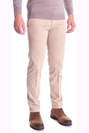 RE-HASH Pantalone a quadri re hash mucha con risvolto in tencel, colore