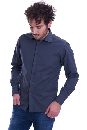 Brancaccio Camicia slim fit stampata scuro, colore