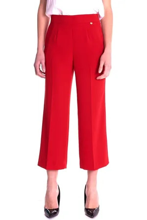 Luckylu Pantalone cropped ampio in cady, colore