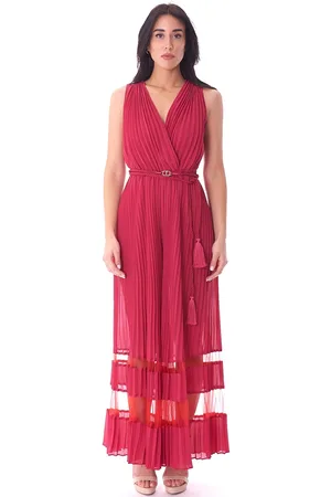 Twin-Set Tuta lunga plissettata con intarsi in tulle, colore