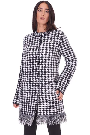 Twin-Set Cappotto pied de poule in maglia, colore