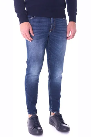 TELERIA ZED Jeans mark zip baffato con graffiature, colore