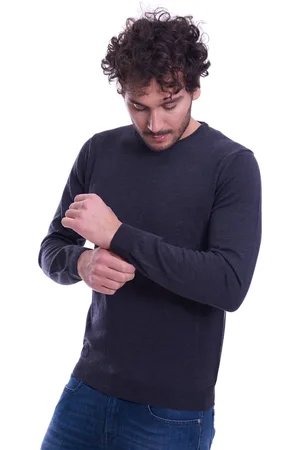 Browns Maglia girocollo in lana merinos grigia, colore