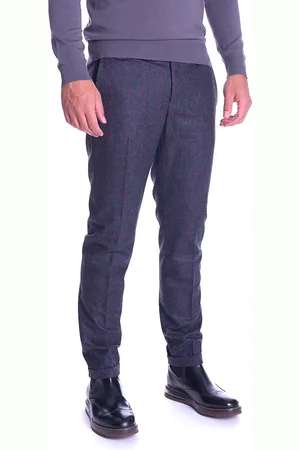 TELERIA ZED Pantalone in pura lana a quadri, colore