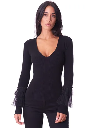 Twin-Set Maglia a costine con tulle, colore