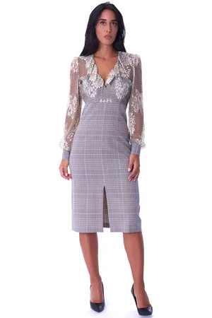 Twin-Set Abito tubino a quadri con pizzo, colore