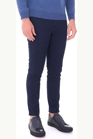 YAN SIMMON Pantalone man riga tono su tono, colore