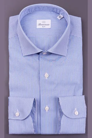 Brancaccio Camicia riga stretta azzurra, colore