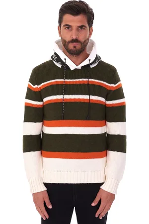 PMDS Maglione rigato girocollo con cappuccio, colore