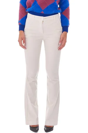 White Wise Pantalone a zampa in velluto a coste, colore