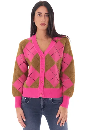 White Wise Cardigan a rombi bicolore, colore