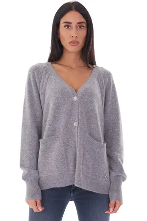 White Wise Cardigan manica raglan con trecce, colore
