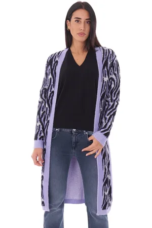 White Wise Cardigan lungo zebrato, colore
