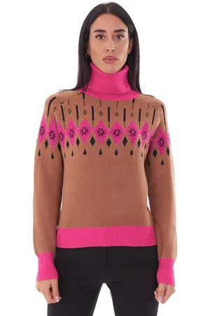 White Wise Maglia collo alto fair isle, colore