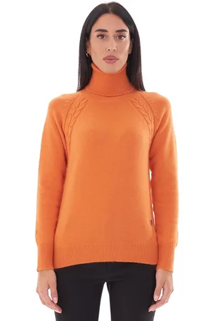 White Wise Maglia dolcevita con trecce, colore