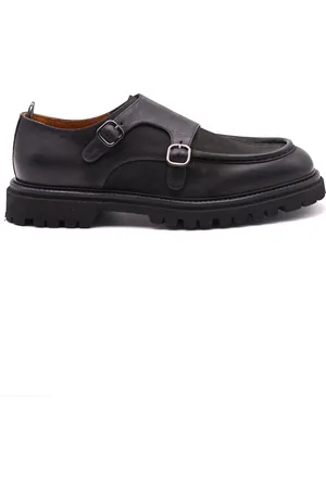 Rossi Scarpe monkstrap in pelle liscia nere, colore
