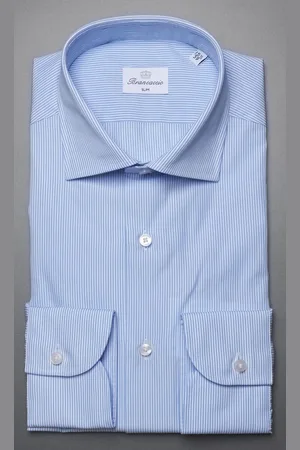 Brancaccio Camicia collo giò rigata slim fit , colore