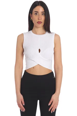 Twin-Set Top cropped a coste incrociato, colore