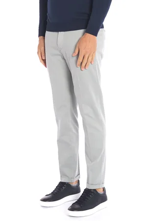 RE-HASH Pantalone re hash stretch leggero in drill con risvolto mucha, colore